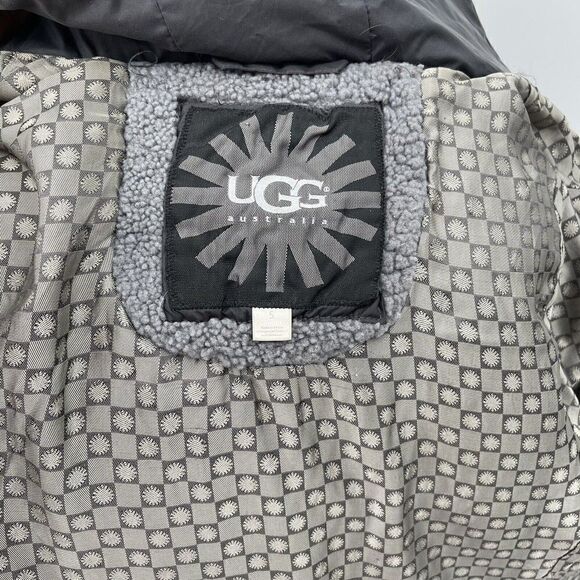 Ugg Australia womans puffer jacket small duck down black hoodie BoxL - Picture 6 of 11